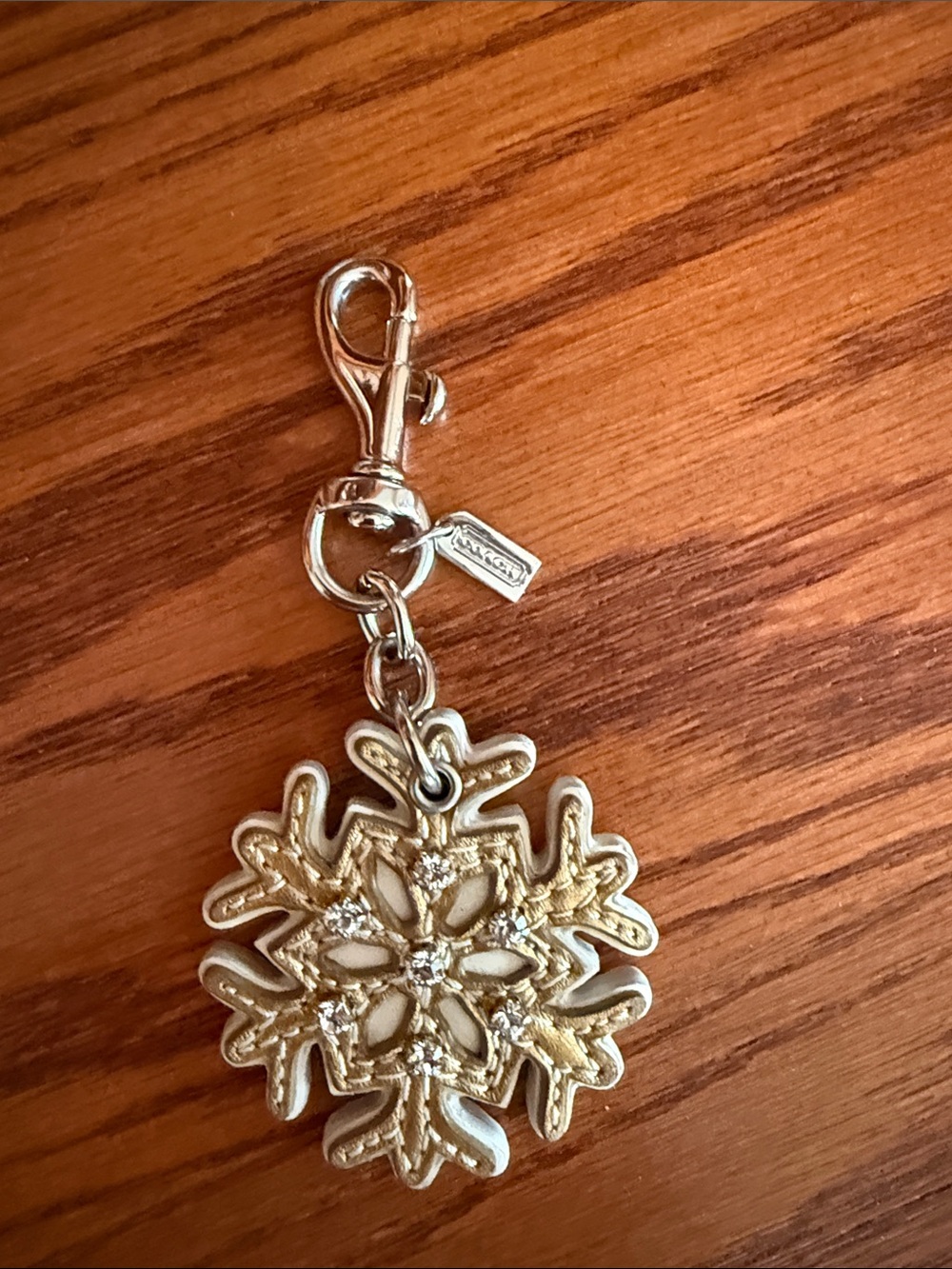 Coach Gold and Silver Snowflake Key Charm